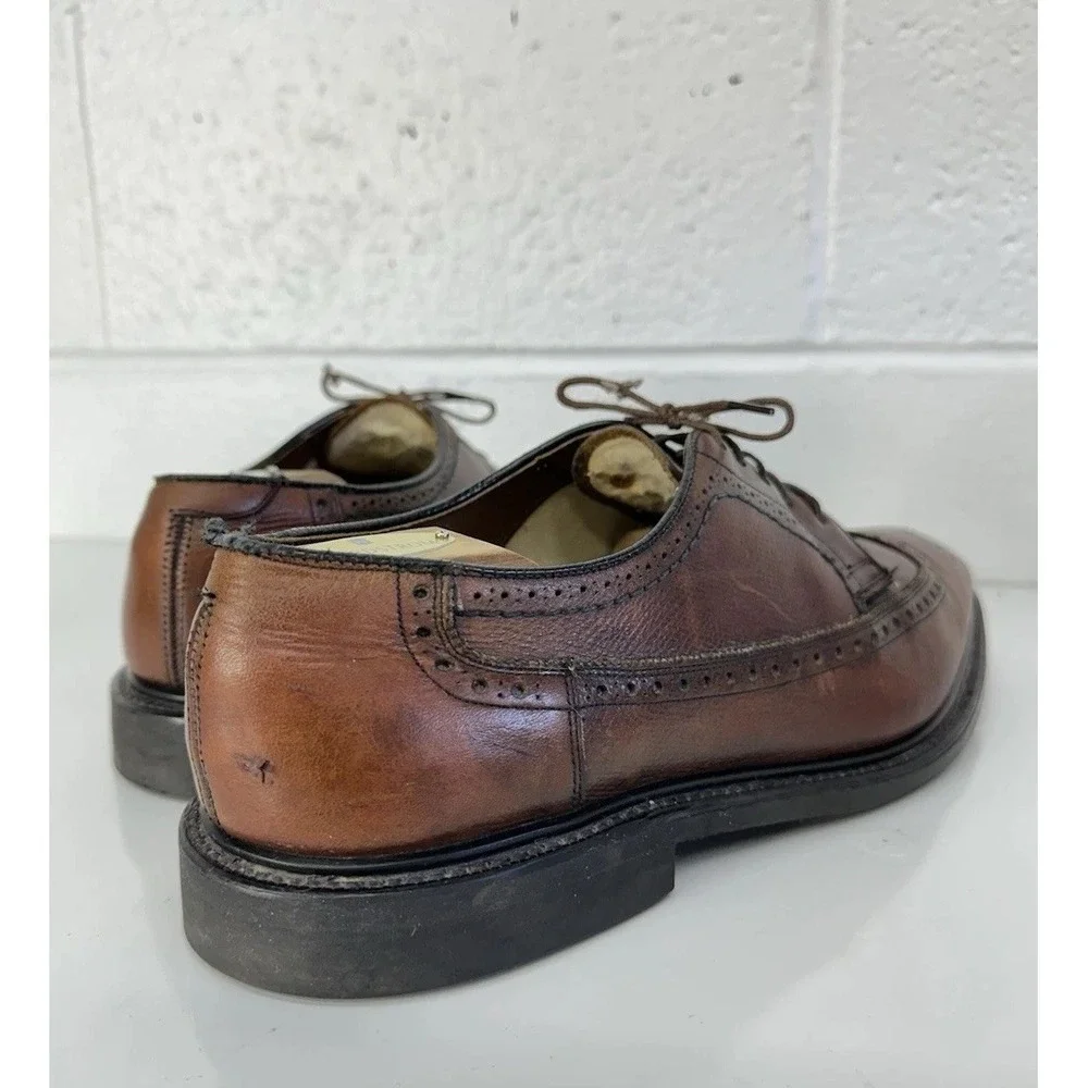 VTG 60s Pedwin Brown Leather Longwing Boucher‎ Gunboat Dress Shoes / Men's 10.5